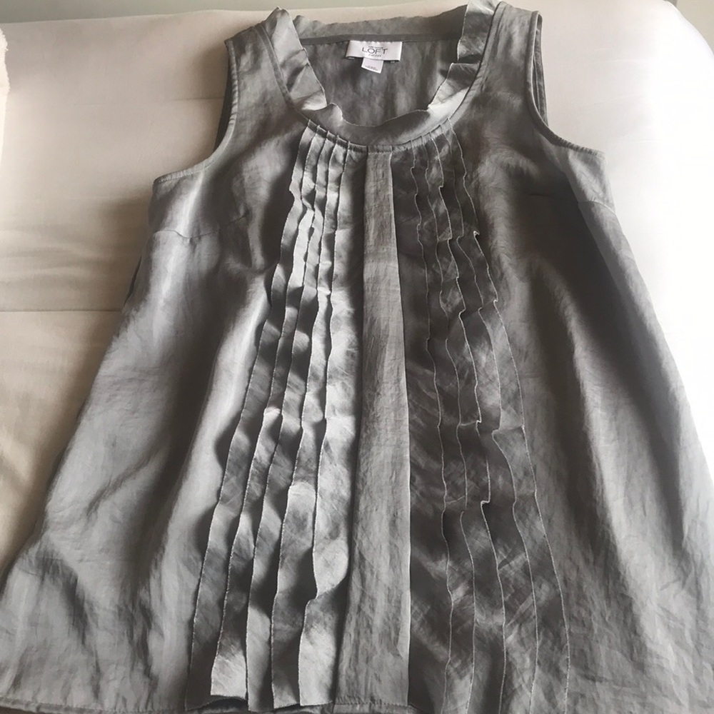 LOFT Sleeveless Ruffle Blouse - Picture 2 of 5